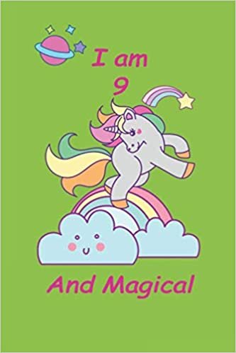 okumak Unicorn Journal I am 9 Aand Magical . A Happy Birthday 9 Years Old Unicorn Journal Notebook for Kids .: Pages Half Wide and Blank Lines, 6x9, 120 Blank Pages.