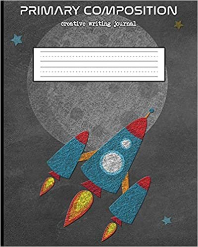 okumak Primary Composition Creative Writing Journal: Dashed Mid Line Practice Paper for Print and Cursive Handwriting. Space Themed Cover with Chalkboard ... Kindergarten, 1st, and 2nd Grade School Kids.