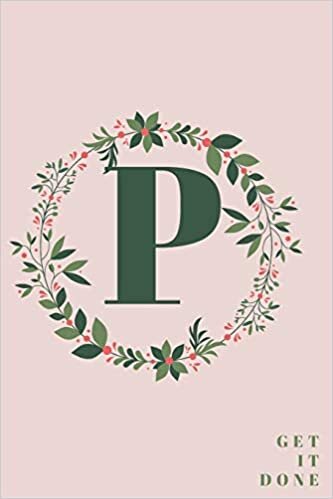 okumak Monogram Initial Letter P Notebook with Rose Pink Floral Journal for Women, Girls Birthday Gift and School: Lined Notebook / Journal Gift, 120 Pages, 6x9, Soft Cover, Matte Finish