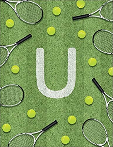 okumak U: Monogram tennis court sport theme composition notebook. Great gift for sports men, women, children and students. 100 College Ruled / Lined Pages 8.5 x 11 Book. Gloss finish.