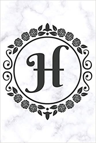 okumak H: Cute Floral Initial Monogram College Ruled Notebook | Pretty Personalized Lined Journal &amp; Diary for Writing Notes for Students for Girls &amp; Women | Letter H - White Marble Flower Series