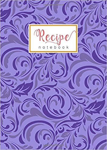 okumak Recipe Notebook: A4 Recipe Book Organizer Large | A-Z Alphabetical Tabs Printed | Floral Damask Embellish Design Blue-Violet