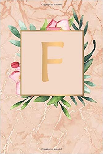 okumak F Cute Initial Monogram Letter F Notebook journal with Marble and Gold glitter for Women and Girls.: Lined NoteBook, Writing Pad, Journal or Diary for Kids, Girls &amp; Women - 110 Pages - Size 6x9.