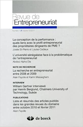okumak Revue de l&#39;Entrepreneuriat, Volume 10/2011 N° 1 :