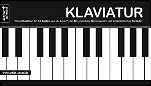 okumak Klaviatur: Ausklappbare Klaviertastatur mit 88 Tasten von A&#39;&#39; bis c&#39;&#39;&#39;&#39;&#39;, mit Notennamen, Notensystem und chromatischer Tonleiter (360g-Kartonpapier).