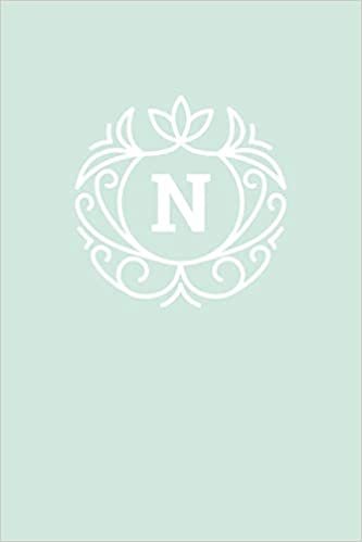 okumak N: 110 College-Ruled Pages (6 x 9) | Monogram Journal and Notebook with a Light Mint Green Background and Simple Vintage Elegant Design | Personalized ... Journal | Monogramed Composition Notebook