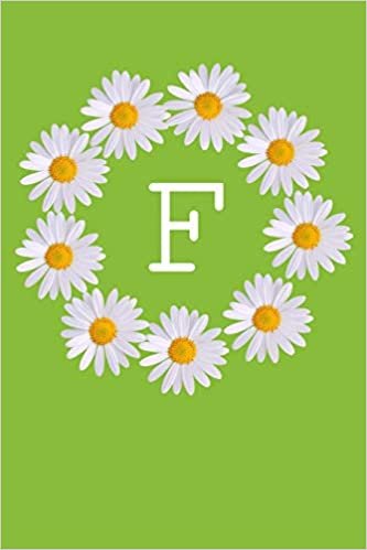 okumak F: Monogram Initial Notebook Journal with Beautiful Wild Flower Green Cover