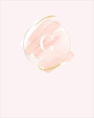 okumak G: 110 Dot-Grid Pages | Light Pink Monogram Journal and Notebook with a Simple Modern Watercolor Emblem | Personalized Initial Letter Journal | Monogramed Composition Notebook