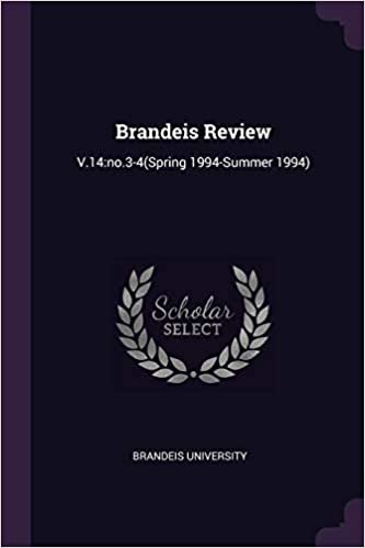 okumak Brandeis Review: V.14:no.3-4(Spring 1994-Summer 1994)