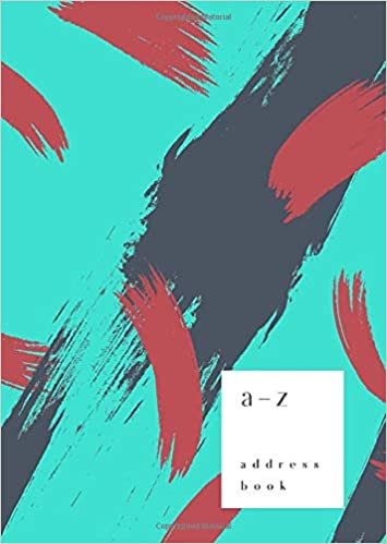 okumak A-Z Address Book: B6 Small Notebook for Contact and Birthday | Journal with Alphabet Index | Hand-Drawn Brush Hipster Cover Design | Turquoise