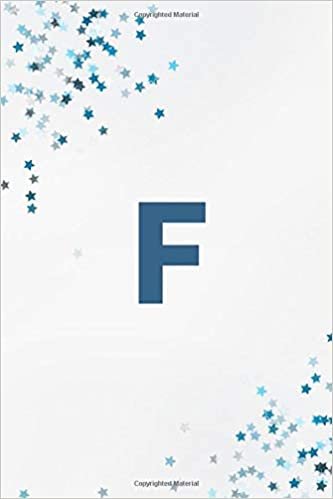 okumak Letter F Initial Monogram Notebook: Blue Confetti Monogrammed Blank Lined Note Book, 6x9 Lined Notebook/Journal/Diary , 100 pages