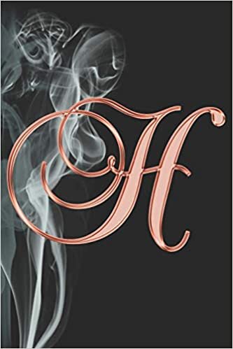 okumak H Journal: A Monogram H Initial Capital Letter Notebook For Writing And Notes: Great Personalized Gift For All First, Middle, Or Last Names (Rose Gold Smoke Fire Swirl Print)