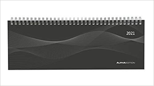 okumak Tisch-Querkalender PP-Cover schwarz 2021 - Büro-Planer 29,7x10,5 cm - Tisch-Kalender - 1 Woche 2 Seiten - Ringbindung - Alpha Edition