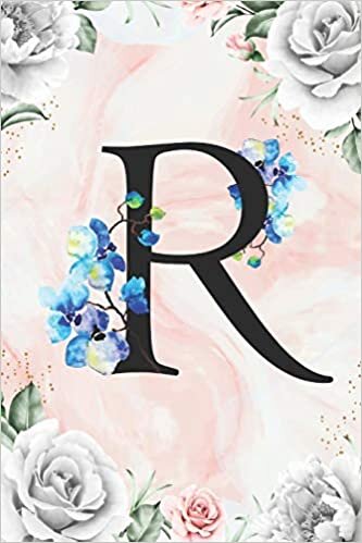 okumak R: Cute Initial Monogram Letter R Productivity Planner and Daily Journal For Mindfulness and Productivity A 100 Day Daily To Do List Journal with Marble Pattern with White Flower Framed Print