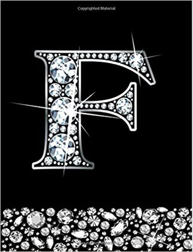 okumak F: Letter F Monogram Notebook/Journal For Writing 100 Lined Pages, Initial F Monogram Gift Faux Diamonds Design