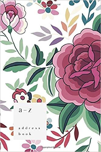 okumak A-Z Address Book: 4x6 Small Notebook for Contact and Birthday | Journal with Alphabet Index | Spanish Floral Art Cover Design | White