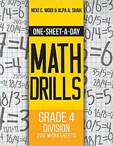 okumak One-Sheet-A-Day Math Drills: Grade 4 Division - 200 Worksheets (Book 12 of 24)