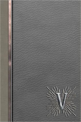 okumak V: Meetings Notebook for Social Worker with Custom Interior: Personalized Monogram Initial Beveled Silver &amp; Leather Effect 6 x 9 inch - 121 Pages