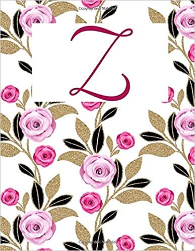 okumak Z: Monogram Initial Z Notebook for Women and Girls- Pretty Pink Roses-120 Pages 8.5 x 11