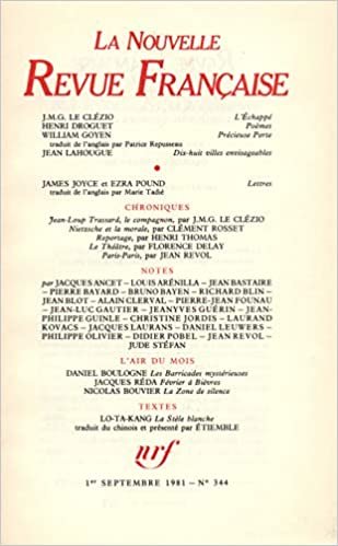 okumak LA N.R.F. 344 (SEPTEMBRE 1981) (LA NOUVELLE REVUE FRANCAISE)