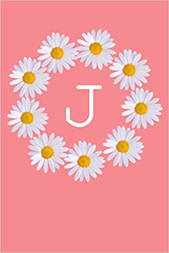 okumak J: Monogram Initial Notebook Journal with Beautiful Wild Flower Pink Cover