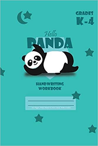okumak Hello Panda Primary Handwriting k-4 Workbook, 51 Sheets, 6 x 9 Inch Royal Blue Cover