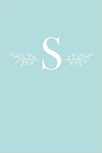 okumak S: 110 Sketch Pages (6 x 9) | Light Blue Monogram Sketchbook Notebook with a Simple Floral Emblem | Personalized Initial Letter | Monogramed Sketchbook