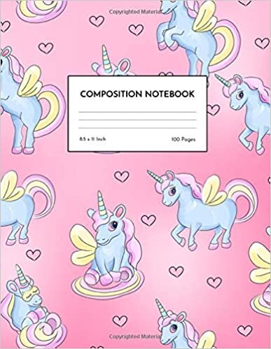 okumak Composition Notebook: Wide Ruled Pretty Unicorn Paper Notebook Journal - Blank Lined Workbook for s Kids Students Girls for Home School Preschool College - Notes # 005673