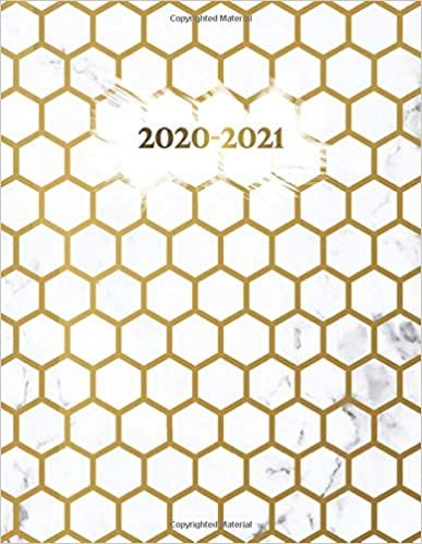 2020-2021: Golden Honeycomb 2 Year Daily Weekly Planner Organizer with To-Do’s, Inspirational Quotes, Vision Boards & Notes | Marble Two Year Agenda Schedule Notebook & Business Calendar