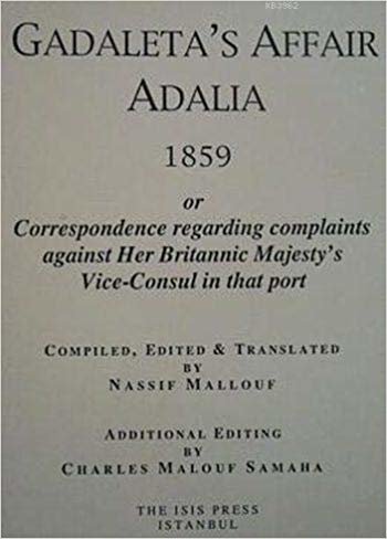 okumak Gadaleta&#39;s Affair Adalia 1859; Or Correspondence R