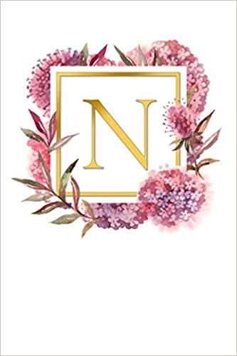 okumak N: Pretty Watercolor / Gold | Super Cute Monogram Initial Letter Notebook | Personalized Lined Journal / Diary | Perfect for Writing / Note Taking | ... Monogram Composition Notebook, Band 1)
