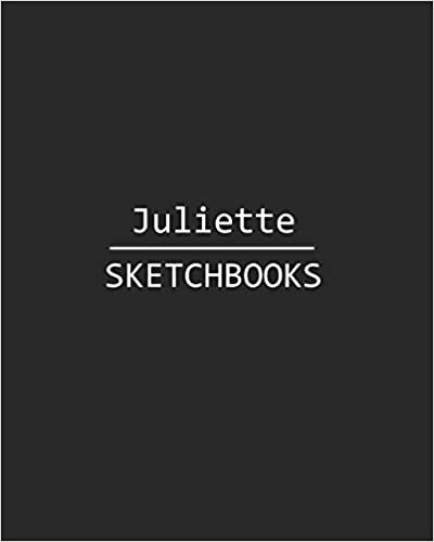 okumak Juliette Sketchbook: 140 Blank Sheet 8x10 inches for Write, Painting, Render, Drawing, Art, Sketching and Initial name on Matte Black Color Cover , Juliette Sketchbook
