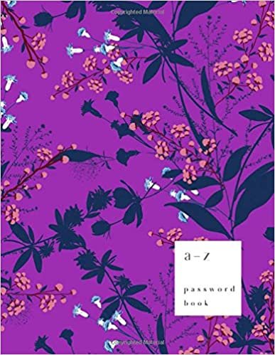 okumak A-Z Password Book: 8.5 x 11 Big Password Notebook with A-Z Alphabet Index | Large Print Format | Trendy Tropical Floral Design | Purple