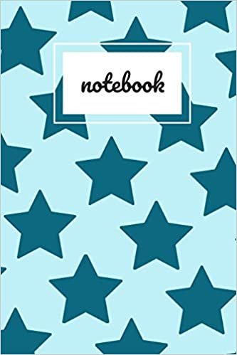 Blue star print notebook: novelty notebook 6"x9"