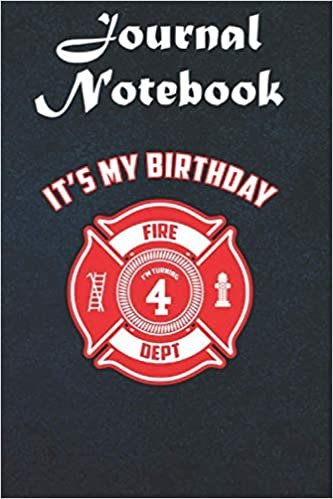 okumak Composition Notebook: Firefighter Birthday Party Theme For Kids Turning 4 6 in x 9 in x 100 Lined and Blank Pages for Notes, To Do Lists, Notepad, Journal Gift for your beloveds