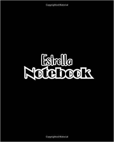 okumak Estrella Notebook: 100 Sheet 8x10 inches for Notes, Plan, Memo, for Girls, Woman, Children and Initial name on Matte Black Cover