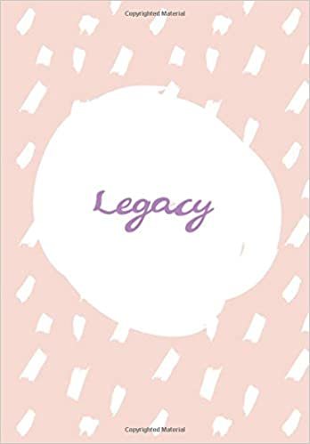 okumak Legacy: 7x10 inches 110 Lined Pages 55 Sheet Rain Brush Design for Woman, girl, school, college with Lettering Name,Legacy