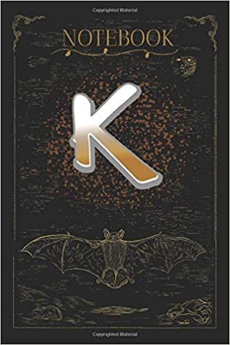 okumak K: Black And Gold Notebook / Personalized Initial Monogram Journal - 120 pages - 6*9 - soft cover - Matte Finish -