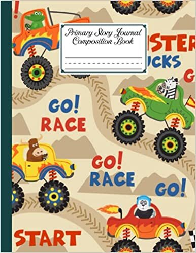 okumak Primary Story Journal Composition Book: Primary Story Journal Monster Truck Cover, Dotted Midline and Picture Space | Grades K-2 Composition School ... | 120 Pages, Size 8.5&quot; x 11&quot; By Astrid Mack