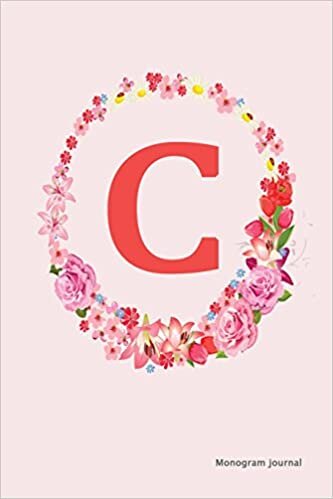 okumak Monogram Journal - Initial C (Pink Flower): 6&quot; x 9&quot;, Monogram Initial Lined Journal, Durable Cover,150 Pages For Writing, Notes (Journal,Notebook)