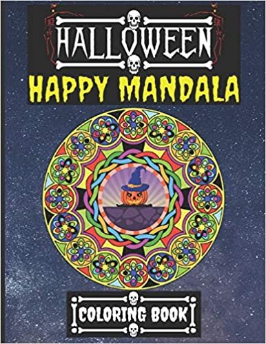 okumak Halloween Happy Mandala Coloring Book: Relieve Stress Relax and Therapy For Kids Teens Adults
