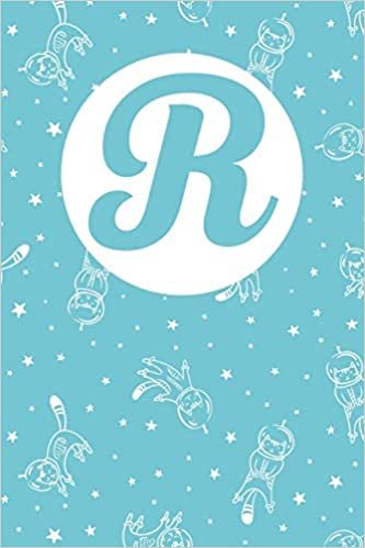 okumak R: Letter R Journal, Cats In Space, Personalized Notebook Monogram Initial, 6 x 9