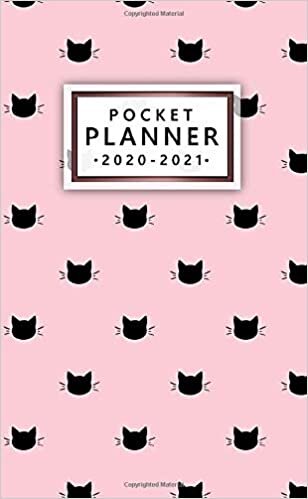 okumak 2020-2021 Pocket Planner: 2 Year Calendar &amp; Agenda with Monthly Spread View - Two Year Organizer with Inspirational Quotes, U.S. Holidays, Vision Board &amp; Notes - Awesome Cat Silhouette Cover
