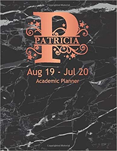 okumak Patricia Academic Planner: Personalized Daily Planner Aug 19 - July 20. Monogram Letter P With Black and Gray Marble and Rose Gold Cover. 8.5&quot;x11&quot; Day Per Page For Students, Moms and Teachers