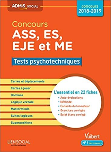 okumak Concours ASS, ES, EJE et ME - Tests psychotechniques - L&#39;essentiel en 22 fiches - Concours 2018 - 2019 (Admis social essentiel fiches)