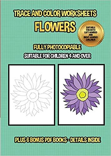okumak Trace and color worksheets (Flowers): This book has 40 trace and color worksheets. This book will assist young children to develop pen control and to exercise their fine motor skills.