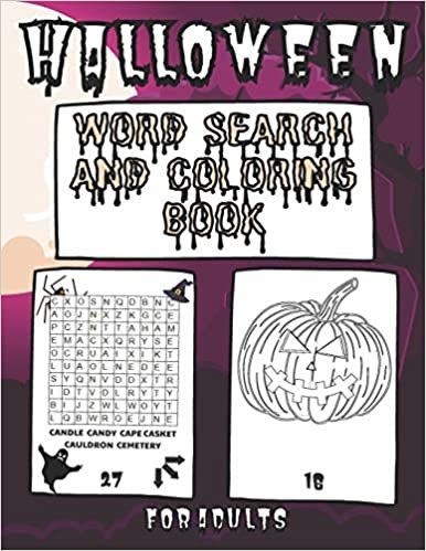 okumak Halloween! Word Search And Coloring Book For Adults: Puzzle Book For Men And Women Spooky