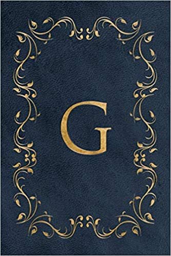 okumak G: Faux leather effect / look gold monogram. Personalized letter ruled journal notebook. Elegant traditional design suitable for all: men, women, ... pages in 6 x 9 matte finish, handy size.