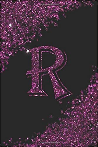 okumak R letter glitter Lined Notebook Journal purple and black color for women girls perfect gift idea.: Journal or Diary for Kids, Girls &amp; Women
