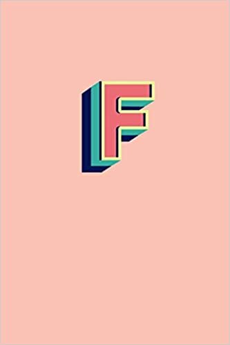 okumak F: 110 College-Ruled Pages | Light Peach Monogram Journal and Notebook with a Simple Bold Design | Personalized Initial Letter Journal | Bold Retro Monogramed Composition Notebook